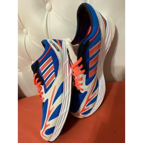 ADIDAS ADIZERO PRO DNA BLUE  NEON PINK WHITE SILVER MEN'S SIZE 6.5 RUNNING SHOES - Picture 6 of 12